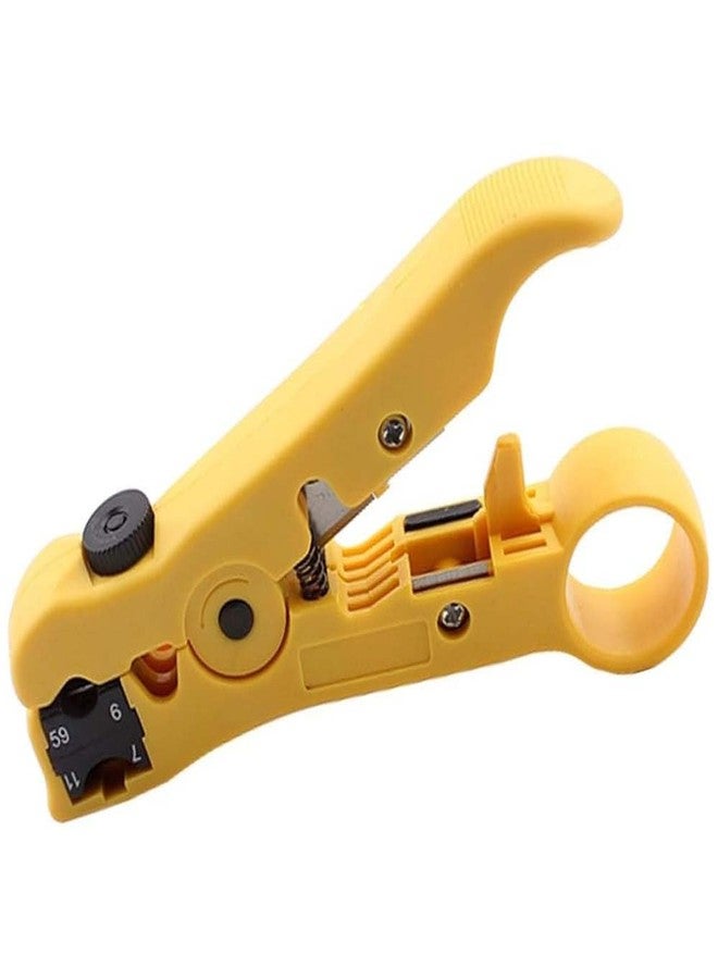 UPTODATETOOLS Universal Cable Stripper Cutter for Flat or Round UTP Cat5 Cat6 Wire Coax Coaxial Stripping Tool - Image 1